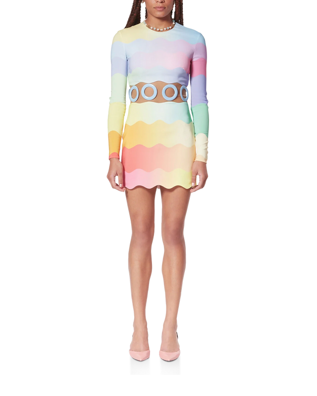 Casablanca Rainbow Wave Cut-Out Mini Dress– Casablanca
