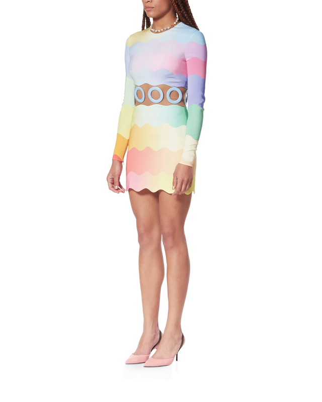 Casablanca Rainbow Wave Cut-Out Mini Dress– Casablanca