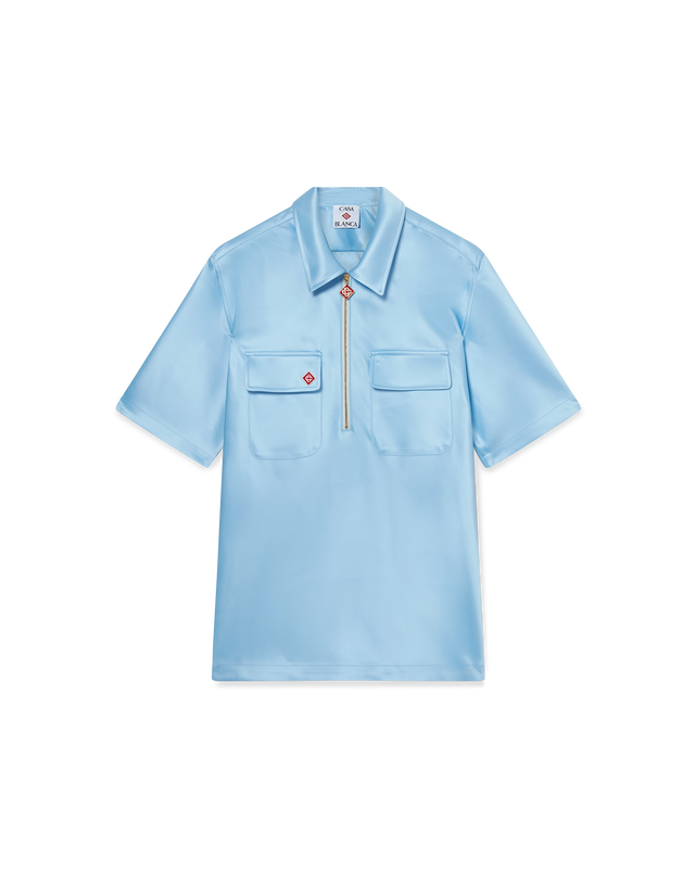 casablanca Satin Quarter Zip Short Sleeve Shirt | Casablanca Paris
