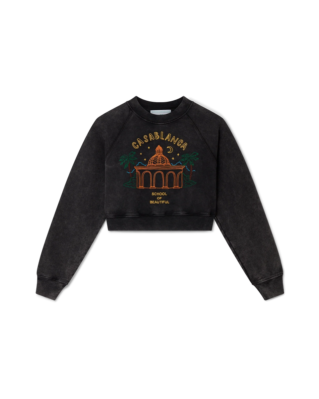 casablanca School of Beautiful Cropped Sweatshirt | Casablanca Paris