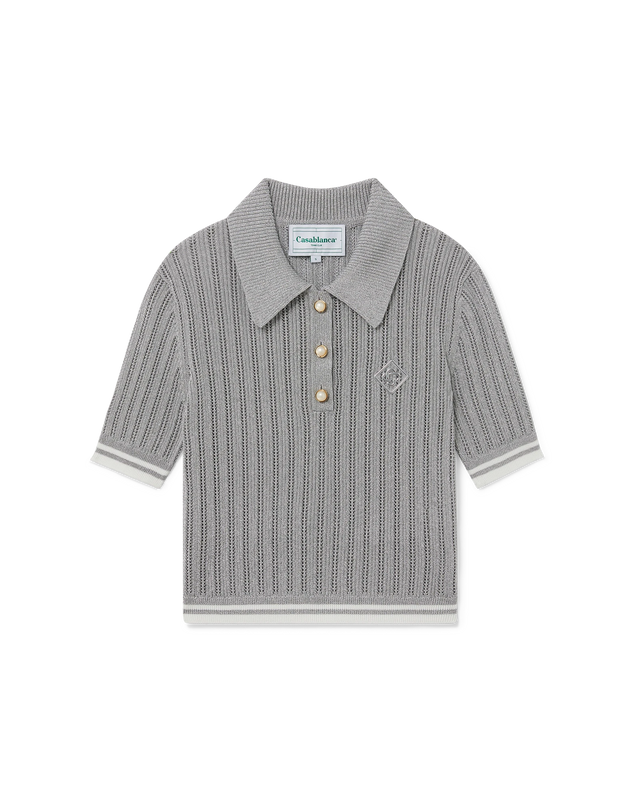casablanca Silver Short Sleeve Polo Shirt | Casablanca Paris
