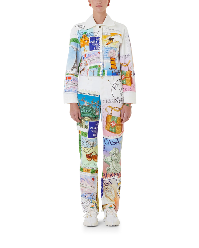 Casablanca Souvenirs De Vacances Classic Printed Denim Jacket | Casablanca Paris