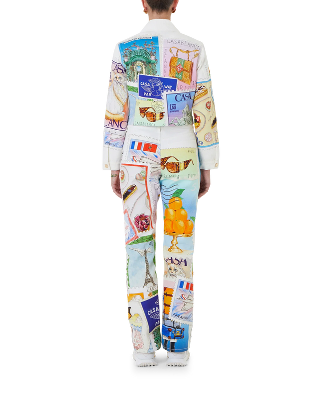 Casablanca Souvenirs De Vacances Classic Printed Denim Jacket | Casablanca Paris