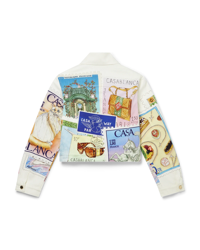 Casablanca Souvenirs De Vacances Classic Printed Denim Jacket | Casablanca Paris