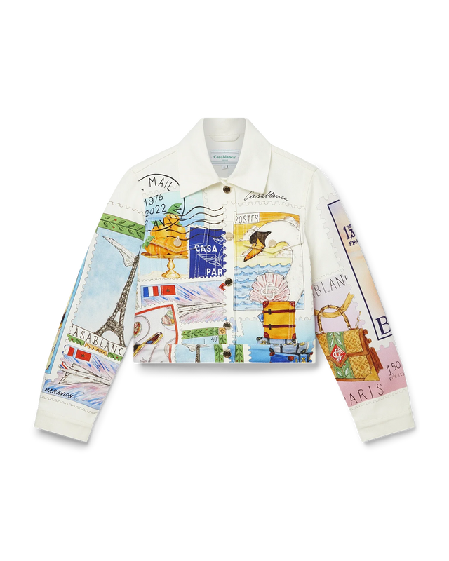 casablanca Souvenirs De Vacances Classic Printed Denim Jacket | Casablanca Paris
