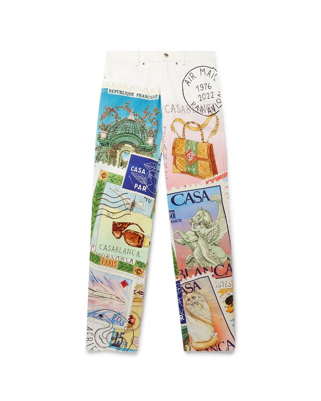 casablanca Souvenirs De Vacances Printed Straight Leg Jeans | Casablanca Paris