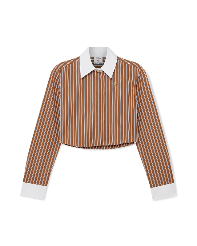 casablanca Stripe Cropped Long Sleeve Shirt | Casablanca Paris