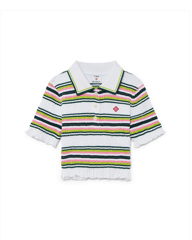 casablanca Stripe Cropped Polo Shirt | Casablanca Paris