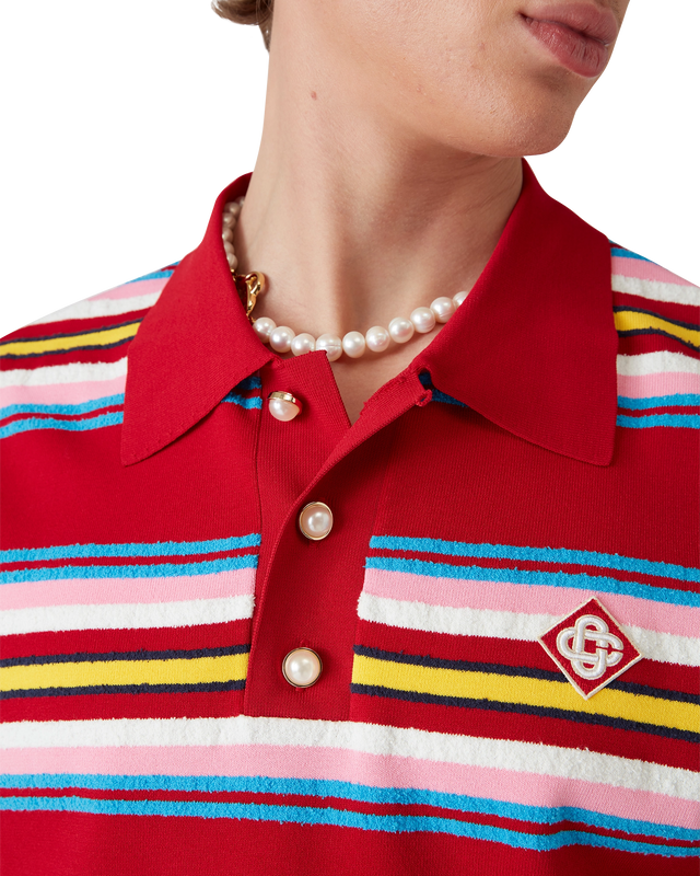 Casablanca Stripe Oversized Polo Shirt | Casablanca Paris