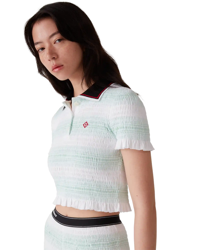 Casablanca Stripe Shirred Polo Shirt | Casablanca Paris