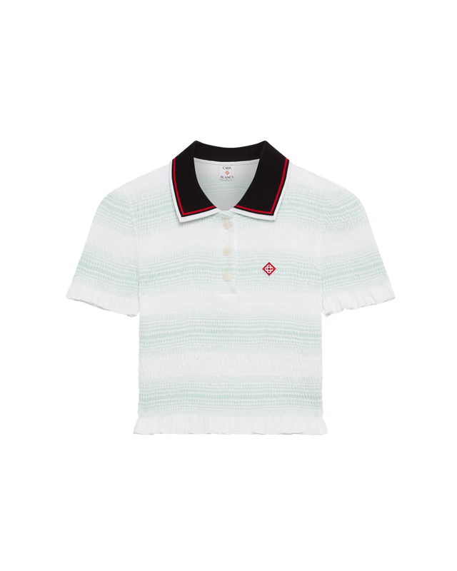 casablanca Stripe Shirred Polo Shirt | Casablanca Paris