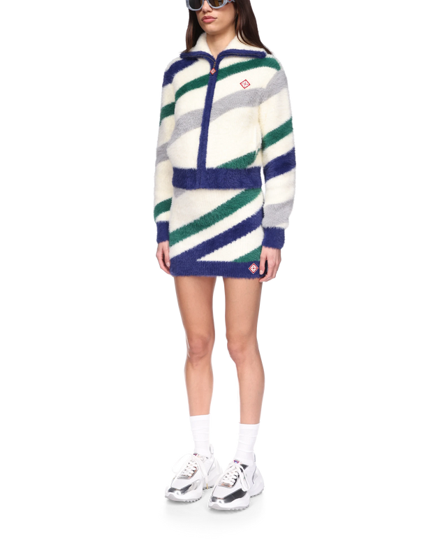 Casablanca Striped Fluffy Zip Up Jumper | Casablanca Paris