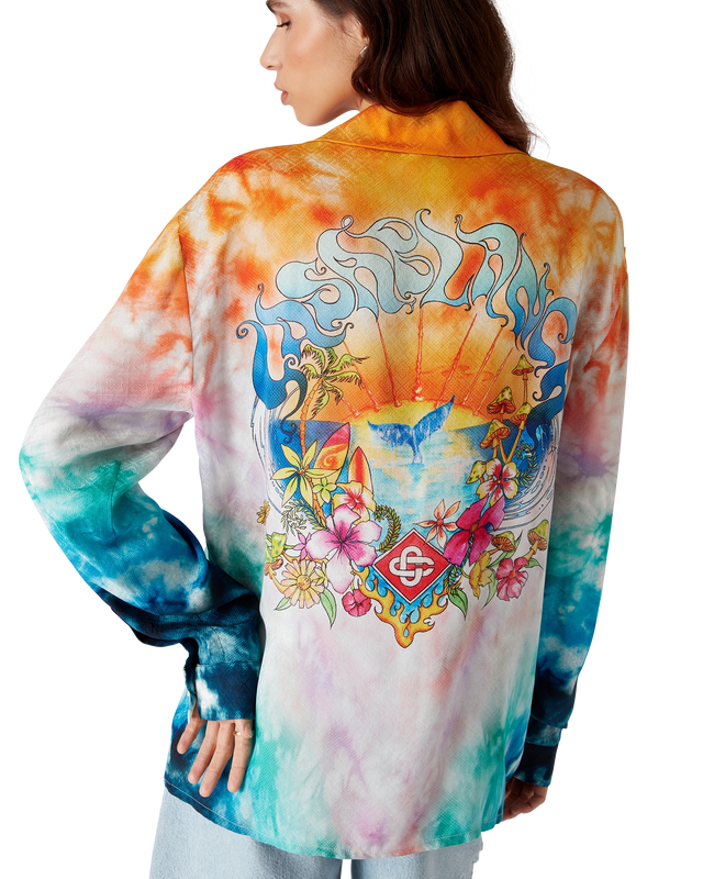 Casablanca Surf Trip Long Sleeve Silk Shirt| Casablanca Paris