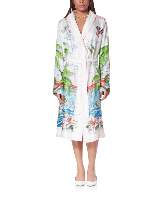 Casablanca Table Tennis Club Sunset Silk Robe Shirt | Casablanca Paris