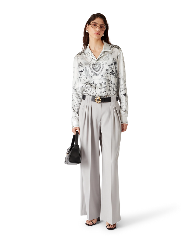 Casablanca Tattoo Long Sleeve Silk Shirt | Casablanca Paris