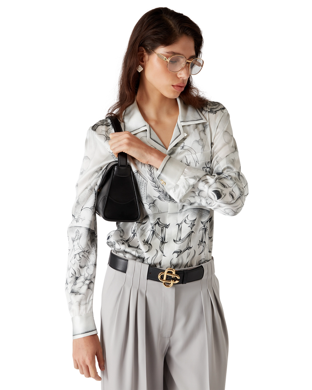Casablanca Tattoo Long Sleeve Silk Shirt | Casablanca Paris