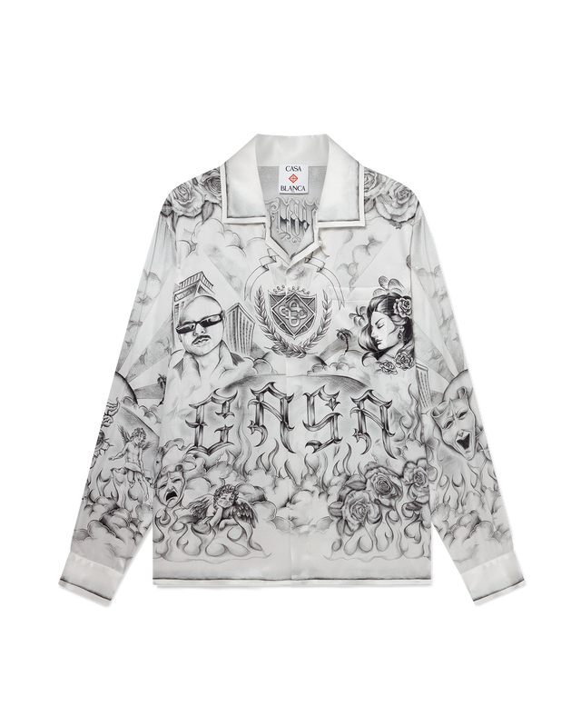 casablanca Tattoo Long Sleeve Silk Shirt | Casablanca Paris
