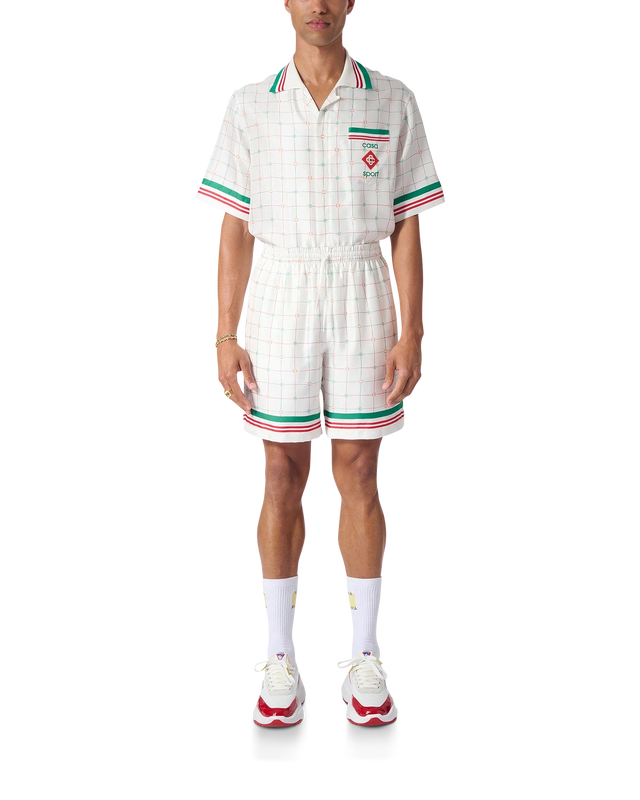 Casablanca Tennis Club Check Silk Shorts | Casablanca Paris