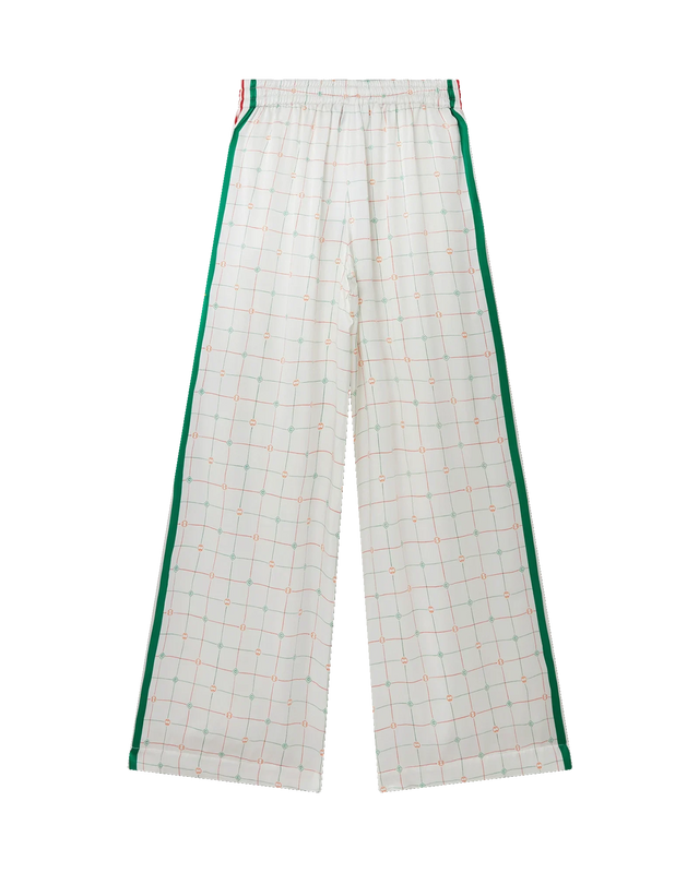Casablanca Tennis Club Check Wide Leg Silk Trousers | Casablanca Paris