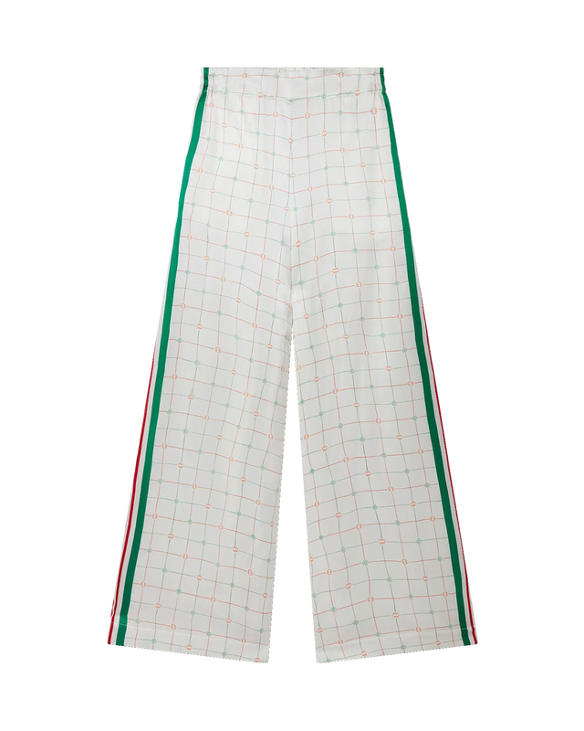 casablanca Tennis Club Check Wide Leg Silk Trousers | Casablanca Paris
