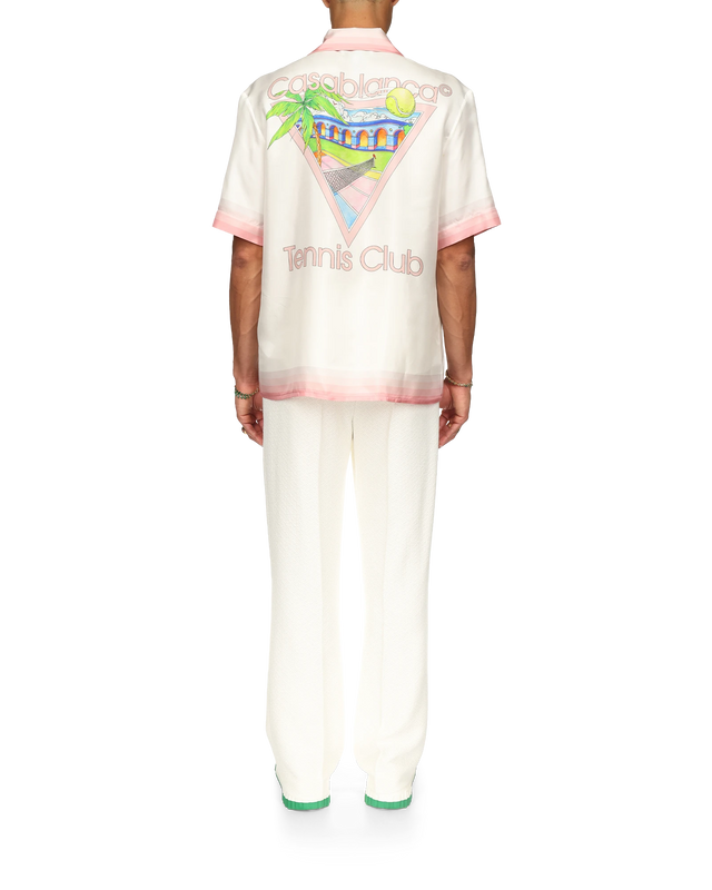 Casablanca Tennis Club Icon Short Sleeve Silk Shirt | Casablanca Paris