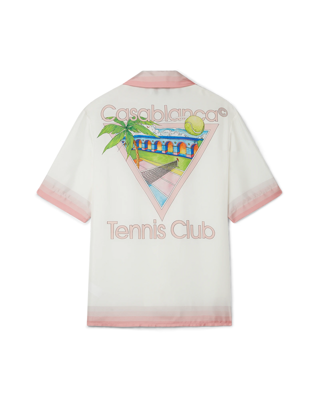 casablanca Tennis Club Icon Short Sleeve Silk Shirt | Casablanca Paris