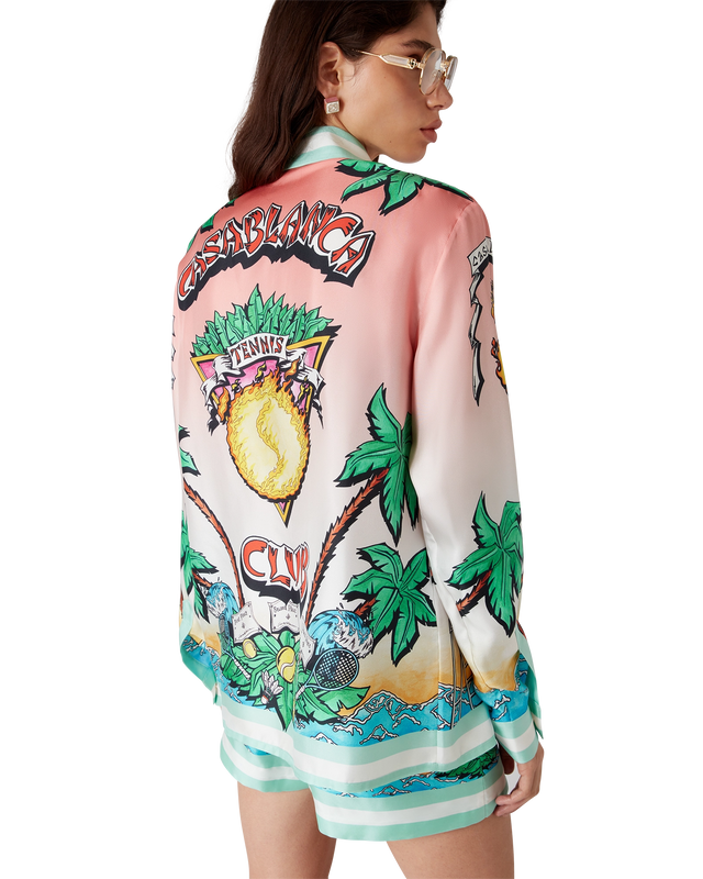 Casablanca Tennis Club Long Sleeve Silk Shirt | Casablanca Paris