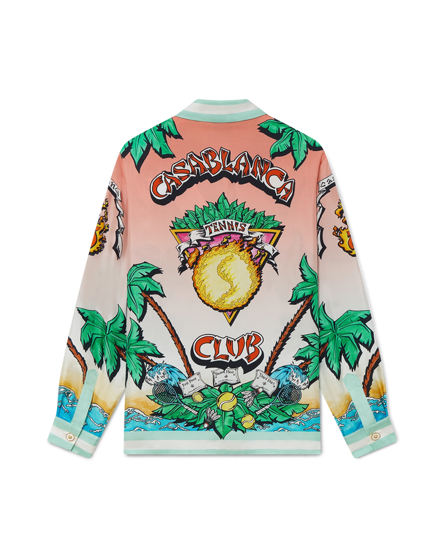 casablanca Tennis Club Long Sleeve Silk Shirt | Casablanca Paris
