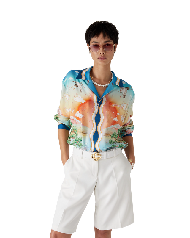 Casablanca Tennis Club Silk Long-Sleeve Shirt– Casablanca