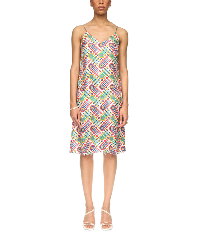 Casablanca Tennis Monogram Silk Slip Dress | Casablanca Paris