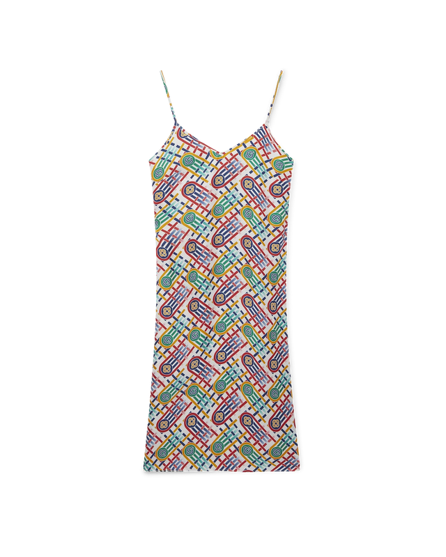 casablanca Tennis Monogram Silk Slip Dress | Casablanca Paris