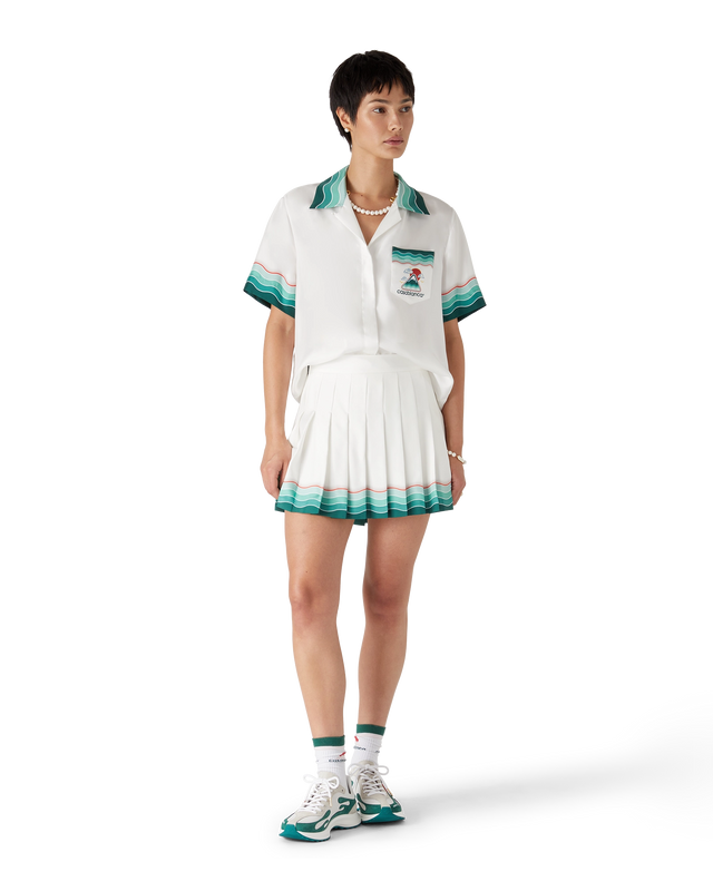 Casablanca Tennis Pleated Silk Pleated Mini Skirt– Casablanca