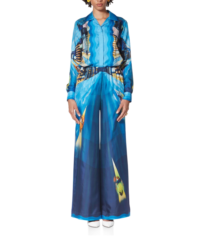 Casablanca Tokyo Night Long-Sleeve Silk Shirt– Casablanca