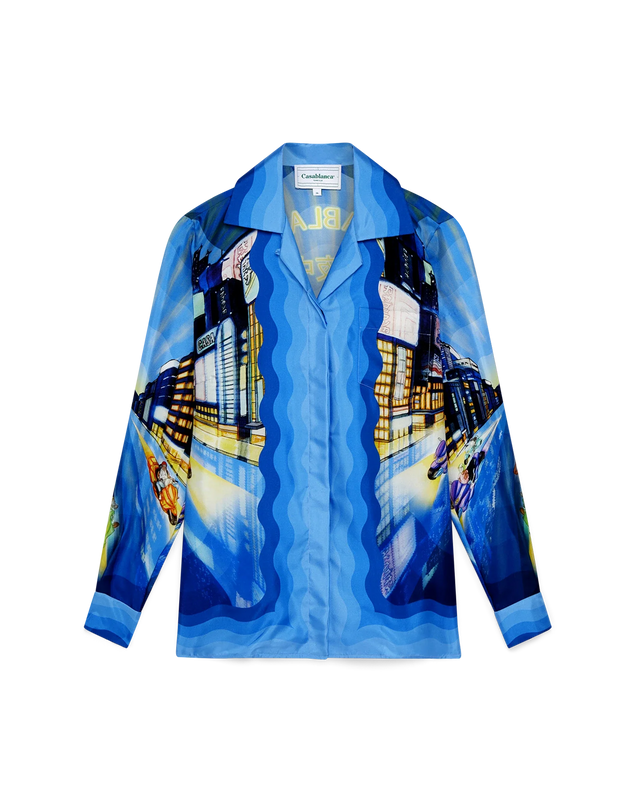 Casablanca Tokyo Night Long-Sleeve Silk Shirt– Casablanca