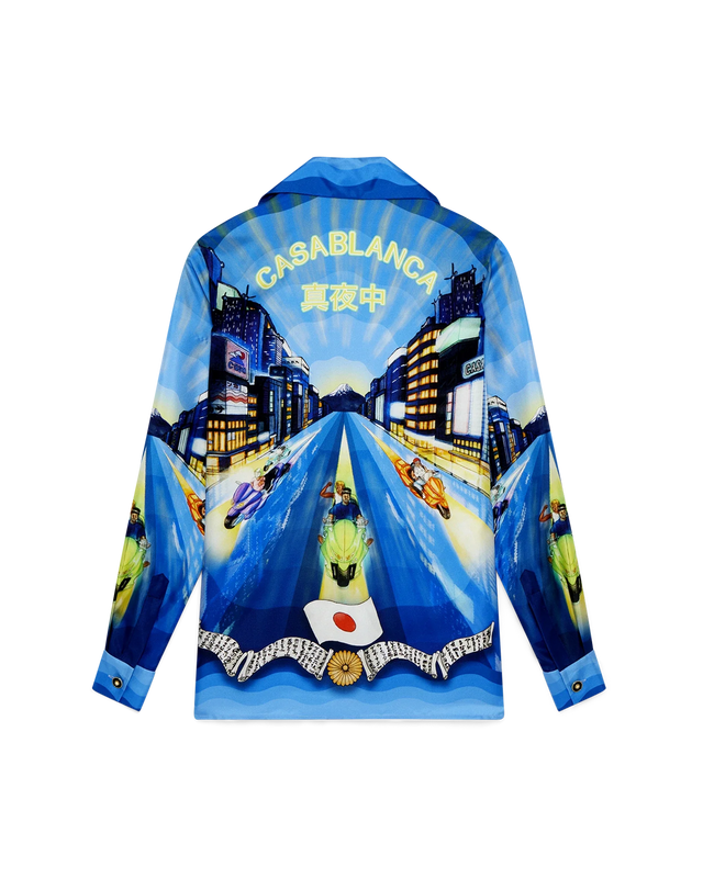 casablanca Tokyo Night Long-Sleeve Silk Shirt– Casablanca
