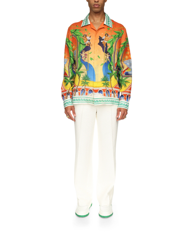 Casablanca Trophy Orange Linen Shirt | Casablanca Paris