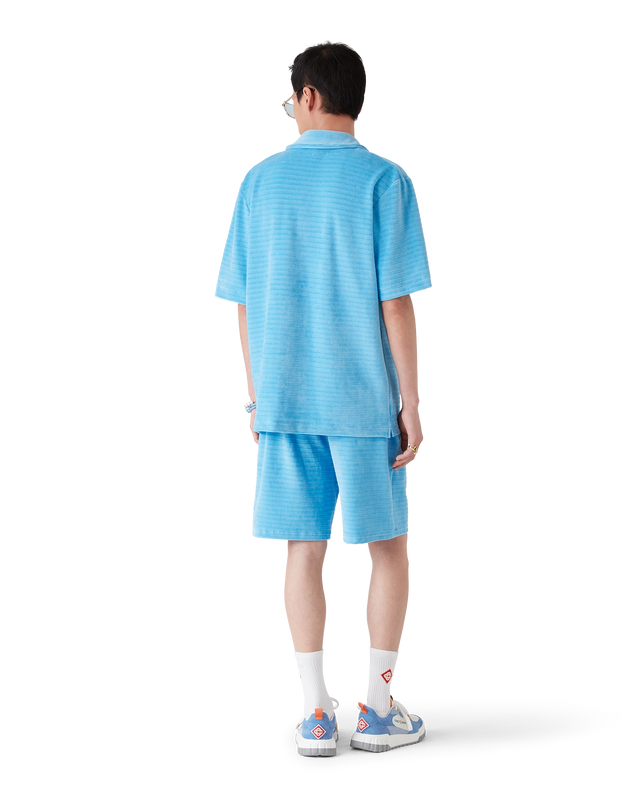 Casablanca Velour Short-Sleeve Stripe Shirt– Casablanca