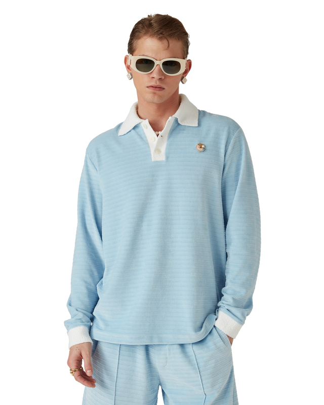 Casablanca Velour Stripe Polo Shirt | Casablanca Paris