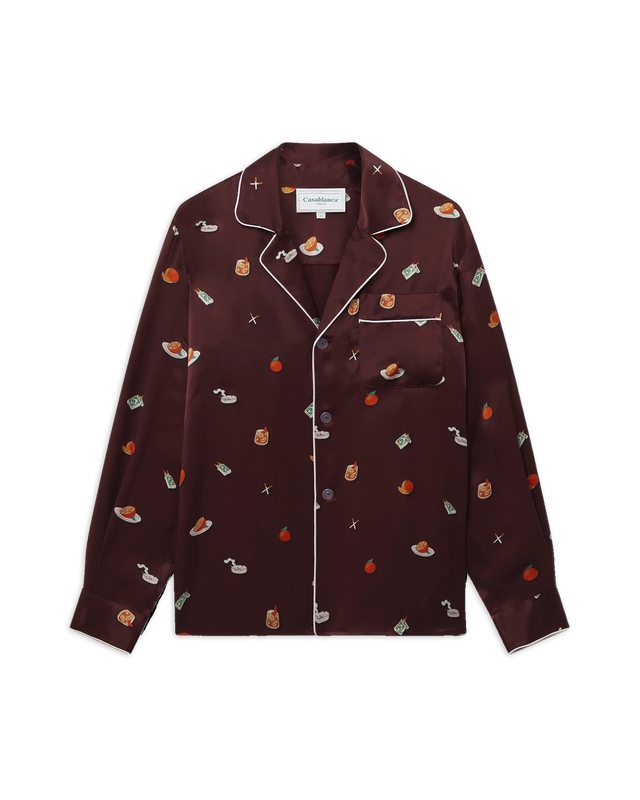 casablanca Vices Silk Satin Pyjama Shirt | Casablanca Paris