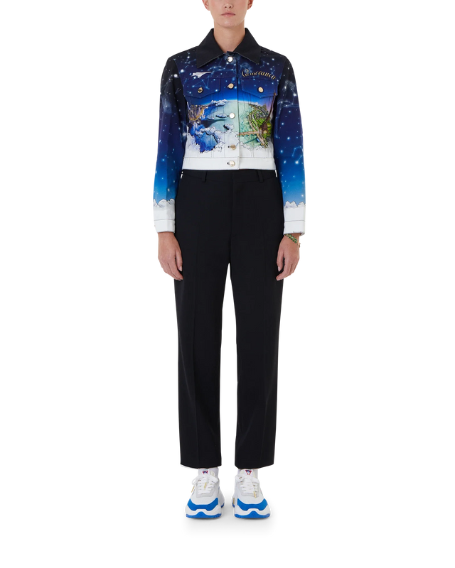 Casablanca Vol Au Nuit Classic Printed Denim Jacket | Casablanca Paris