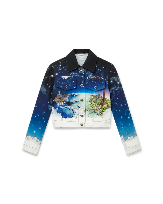 Casablanca Vol Au Nuit Classic Printed Denim Jacket | Casablanca Paris
