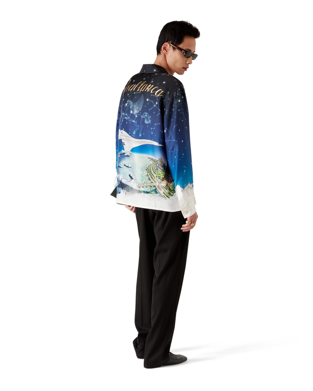 Casablanca Vol De Nuit Long-Sleeve Silk Shirt– Casablanca