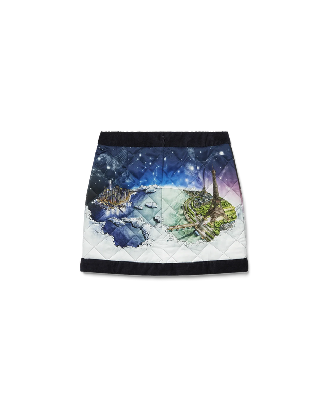 Casablanca Vol De Nuit Quilted Curved Hem Mini Skirt | Casablanca Paris