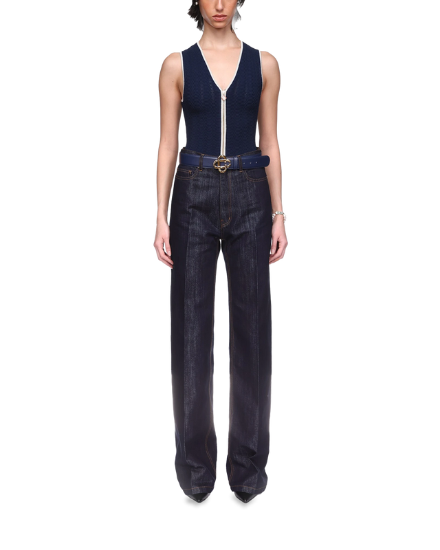 Casablanca Washed Indigo Silver Lurex Jeans | Casablanca Paris