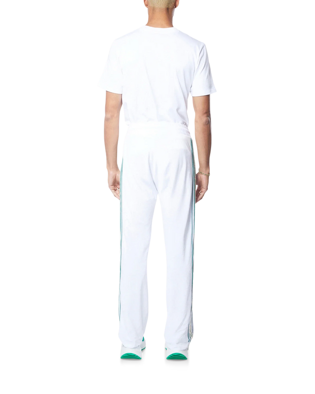 Casablanca White Modal Velour Laurel Taped Tracksuit Bottoms | Casablanca Paris