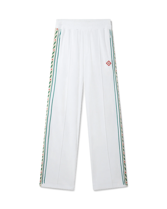 casablanca White Modal Velour Laurel Taped Tracksuit Bottoms | Casablanca Paris