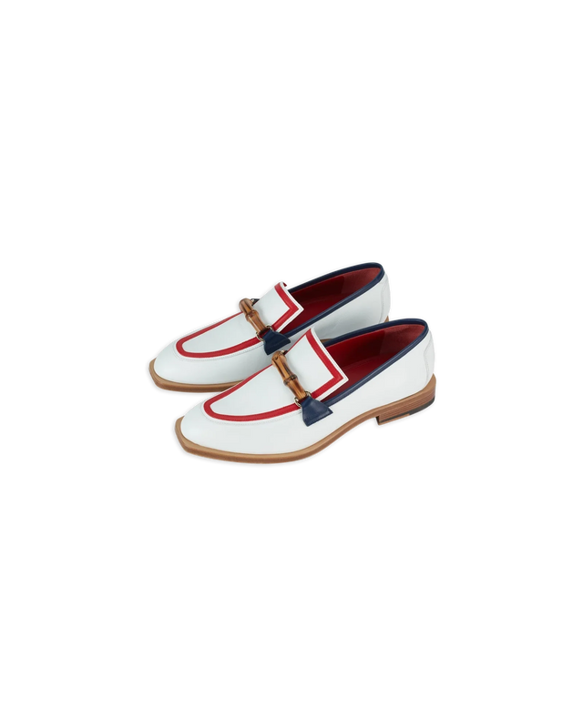 Casablanca White & Red Leather Envelope Loafer | Casablanca Paris
