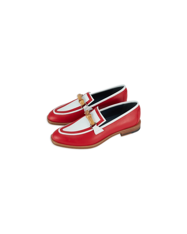 casablanca White & Red Leather Loafer | Casablanca Paris