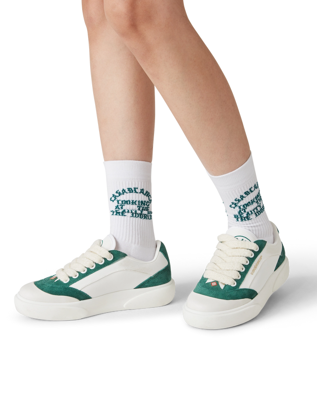 Casablanca Women's Del Mar White & Green Sneaker | Casablanca Paris
