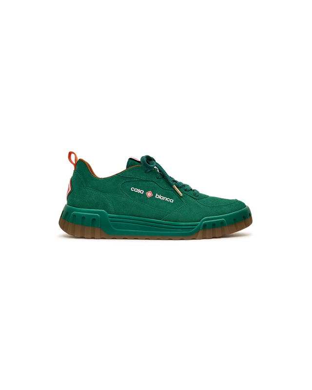 casablanca Women's Green Suede Court Sneaker | Casablanca Paris